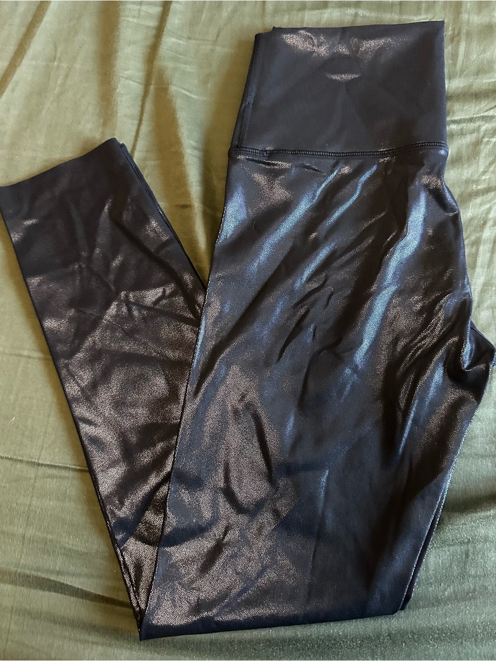 aerie Metallic Black High-Waist Leggings